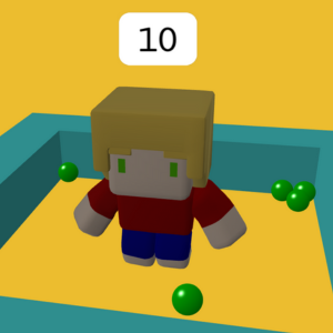 A character inside a ball pit