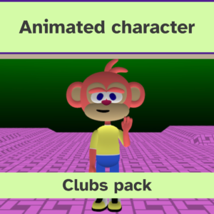 The Flock XR canvas with a monkey waving. Text above the monkey says "My name is Pip"