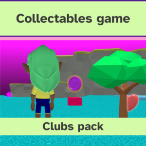 A Flock XR canvas with a character facing away from the camera. There is scenery and glowing items.