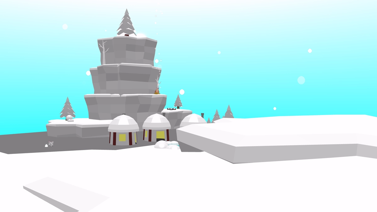 A snowy 3D world.