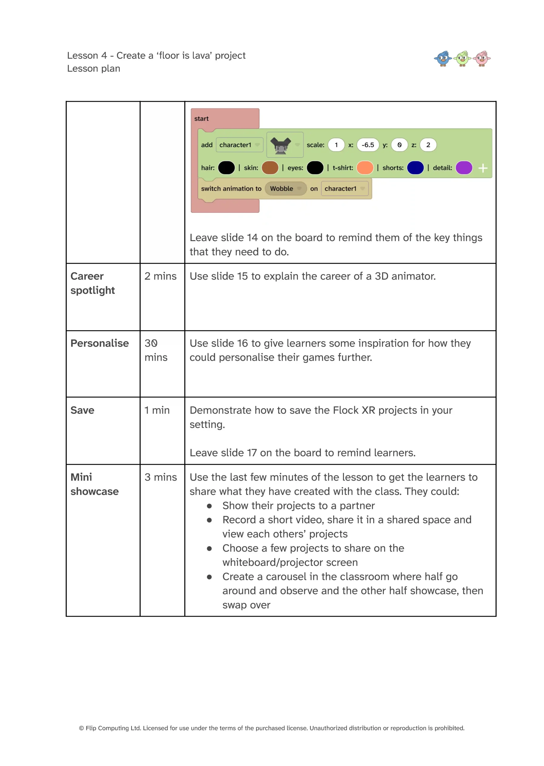 Page 4 of the Year 4 Lesson Plan Sample lesson plan – page 4